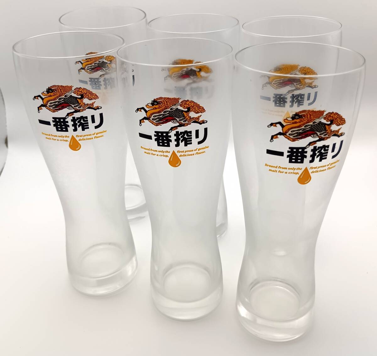 【未使用】キリン 一番搾り ビアタンブラー 6個入 250ml グラス 飲食店 業務用 居酒屋 備品 店舗什器 聖獣ロゴ レトロ ノベルティ拍卖
