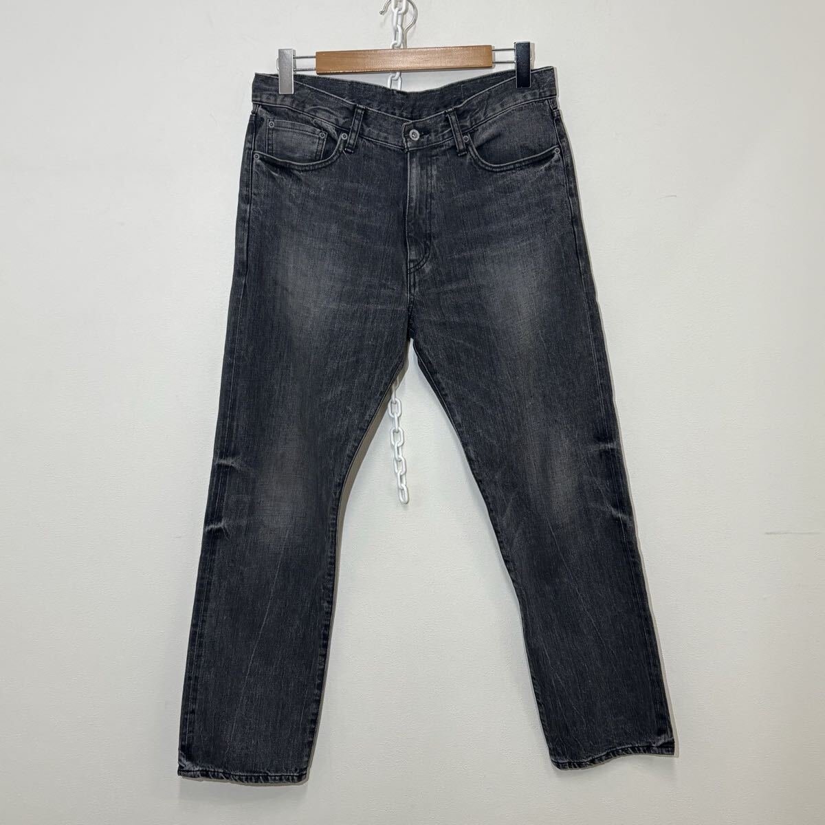 (41)NEIGHBORHOOD ネイバーフッド デニムパンツ 252XBNH-PTM11 L デニム グレー 12oz ウォッシュド加工 ストレートパンツ 37961045787拍卖