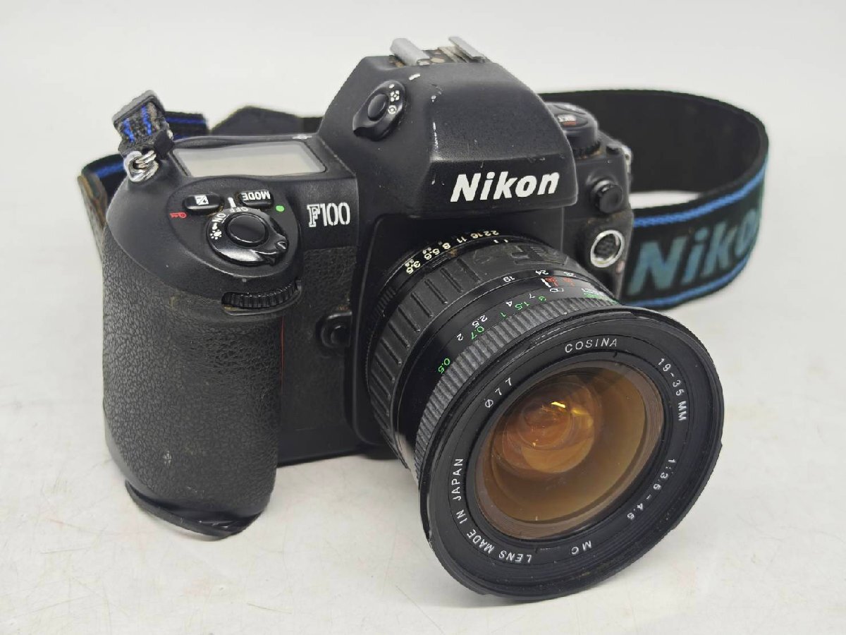 Θ名機【Nikon F100 ボディ + Cosina 19-35mm F3.5-4.5 レンズセット ニコン コシナ フィルム一眼レフカメラ 中古品】HM3372拍卖