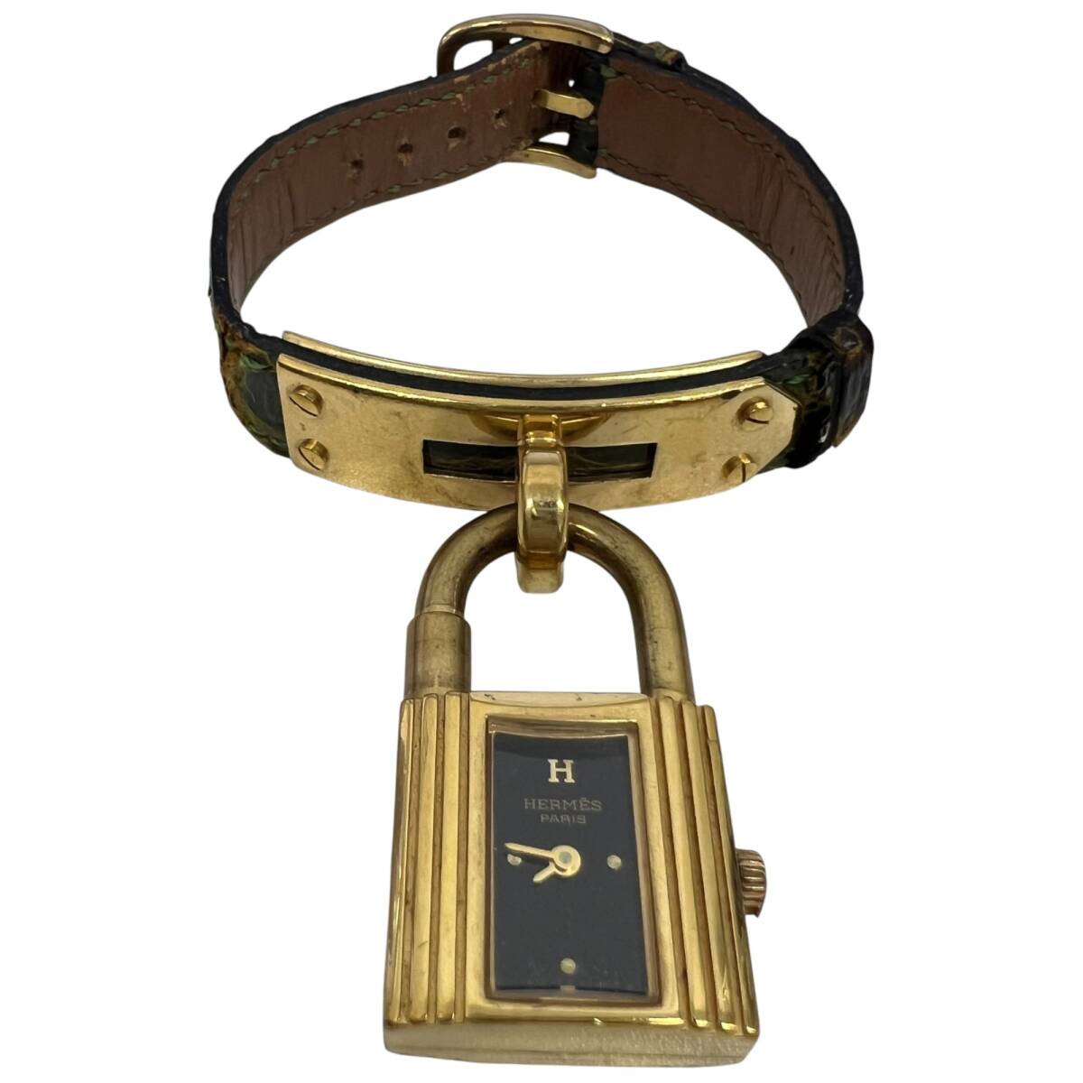 HERMES エルメス ケリー ウォッチ ロコダイル アリゲーター レディース 腕時計 クォーツ 箱無 動作未確認 現状品 ◎中古品◎ coI11649COA拍卖