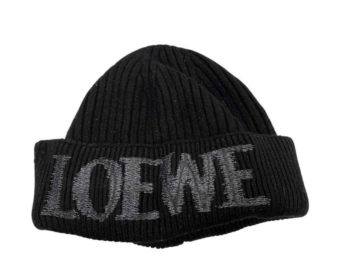 【中古品】LOEWE ニット帽 L540257X23 ロエベ ウール ビーニー STS7575拍卖