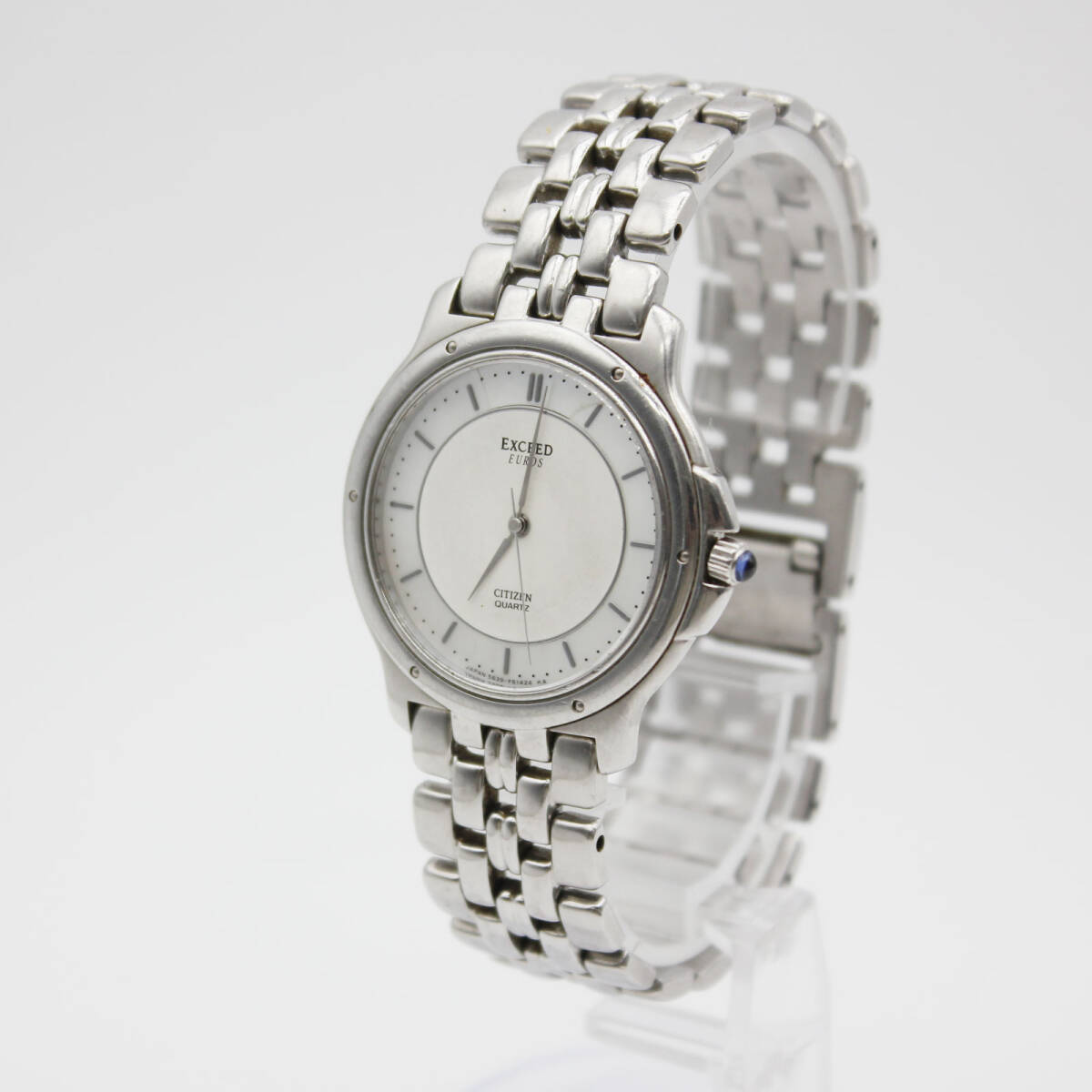W260528-24 CITIZEN EXCEED シチズン エクシード 5639-F61061 メンズ腕時計 クォーツ 不動 3針 アナログ 文字盤シェル アイボリー シルバー拍卖