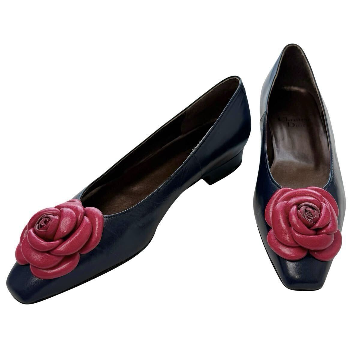 Christian Dior by Gianfranco Ferr Vintage レザーパンプス ローズ クリスチャンディオール ジャンフランコフェレ ヴィンテージ 靴 薔薇拍卖