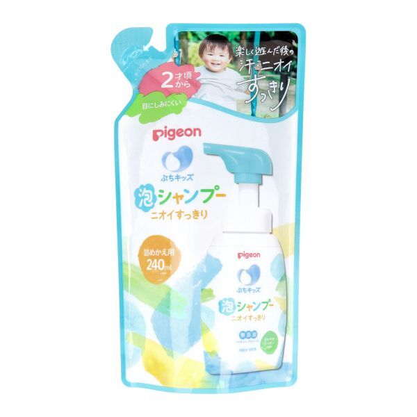 ピジョン ぷちキッズ 泡シャンプー ニオイすっきり 2才頃~ 弱酸性 さわやかシャボンの香り 詰替用 240mL X3パック拍卖