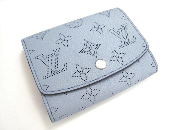 ★おすすめ!美品★ルイヴィトン LOUIS VUITTON ポルトフォイユ イリス コンパクト マヒナ ブルー 財布 フランス製★拍卖