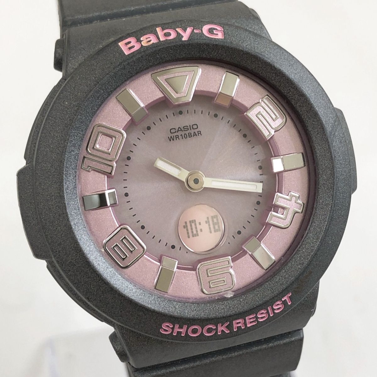 美品 CASIO カシオ BABY-G ベビージー Tripper 腕時計 BGA-1601-8BJF 電波ソーラー アナデジ マルチバンド6 グレー ピンク 動作確認済み拍卖