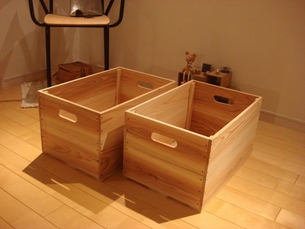 ★サイズ変更可能★深型木箱②/無垢材☆カントリー 木製おもちゃ箱 収納 スタックスタッキングボックスオーダー可能オーダー可サイズ変更可拍卖
