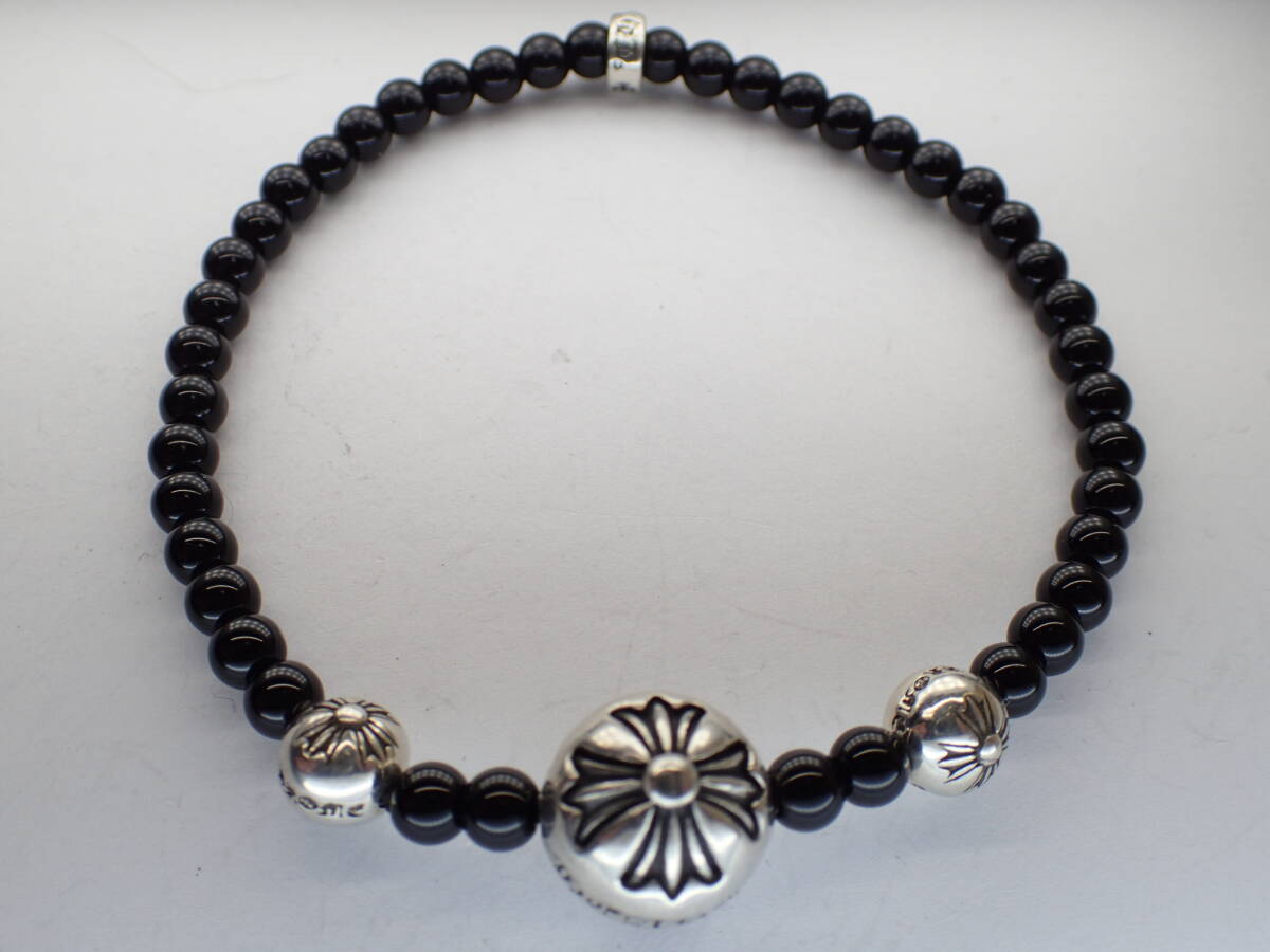 正規品CHROME HEARTS ★4㎜オニキスビーズブレスレット拍卖