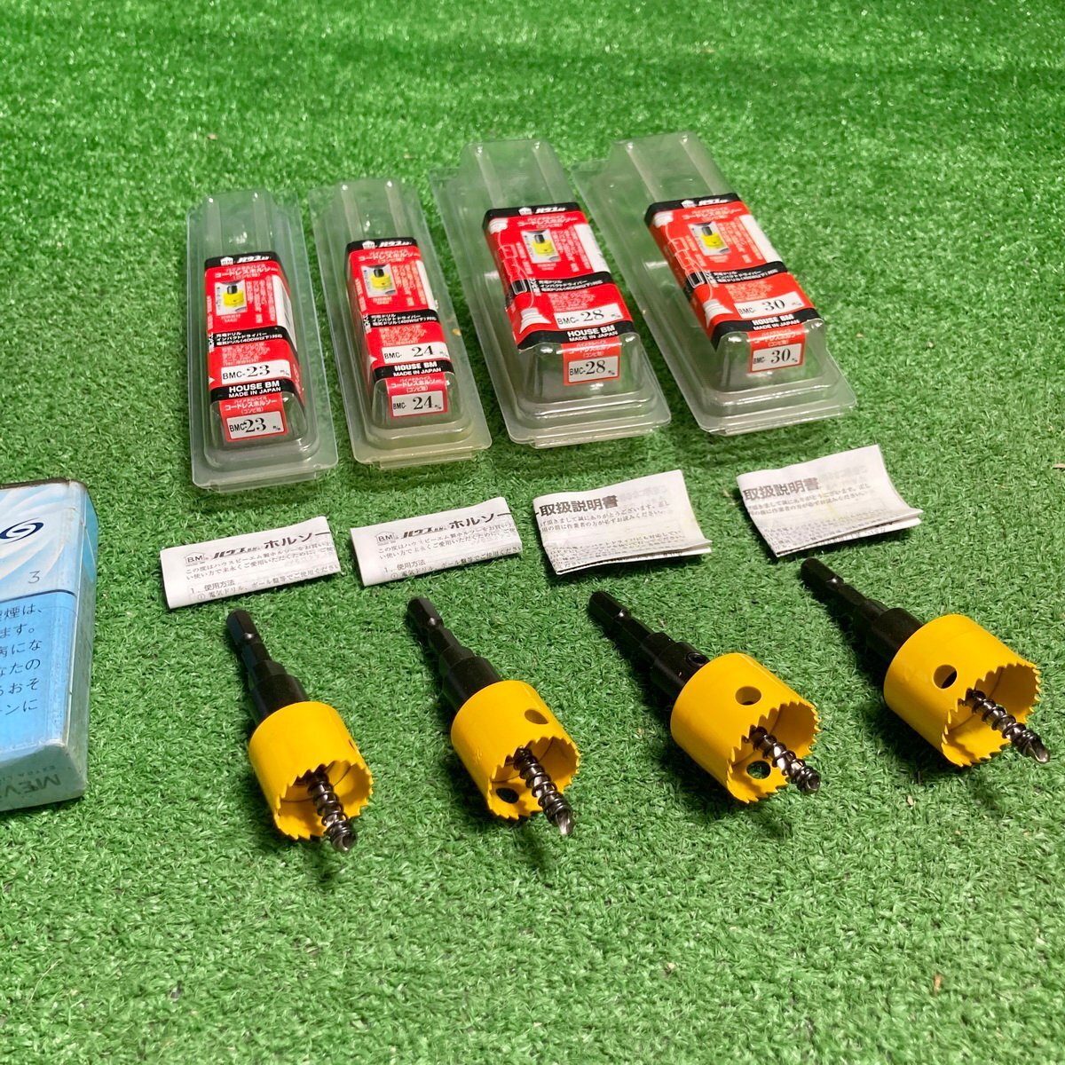 浜睦d999 ハウスBM バイメタルハイス コードレスホルソー「BMC-23/24/28/30mm」■電気ドリル・インパクト両用 軟鋼 ステンレス板 等☆計4点拍卖