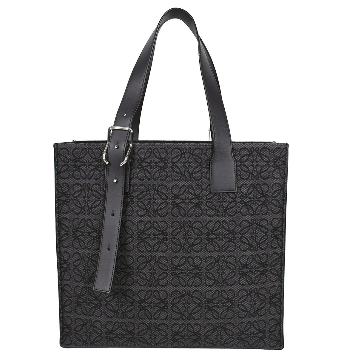 ロエベ LOEWE アナグラム バックル トートバッグ ショルダー 肩掛け メンズ レディース キャンバス レザー シルバー金具 B692L09X03 中古拍卖