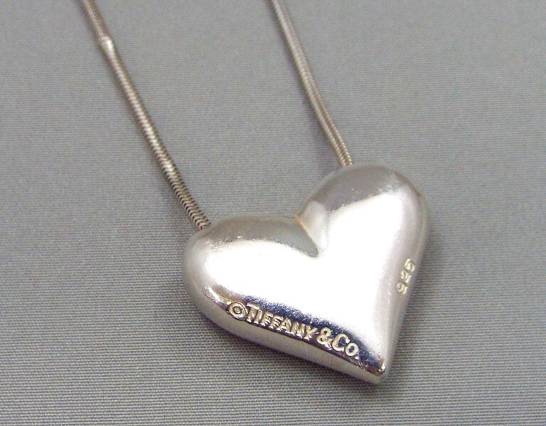 1円~! TIFFANY&Co./ティファニー SV925 ピンチドハート ネックレス/シルバー アクセサリー 総重量17.8g 【4247y3】拍卖