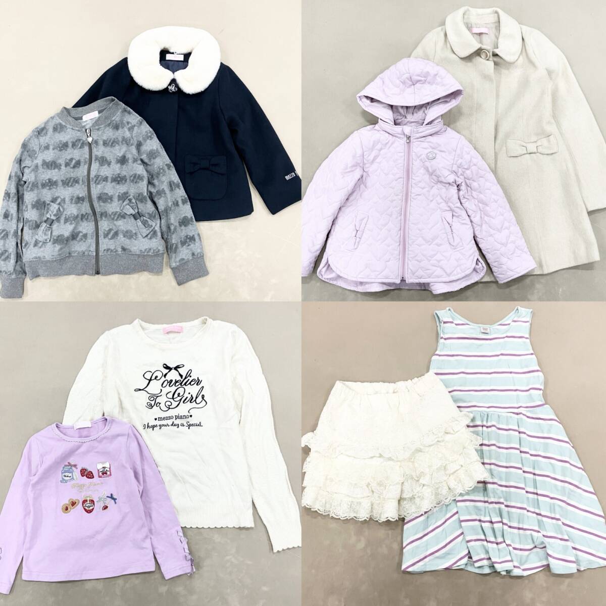 ★ mezzo piano メゾピアノ 8点 まとめ ブランド 子供服 女の子 トップス ボトムス ワンピース アウター 等 サイズMIX ナルミヤ 卸 現状品拍卖