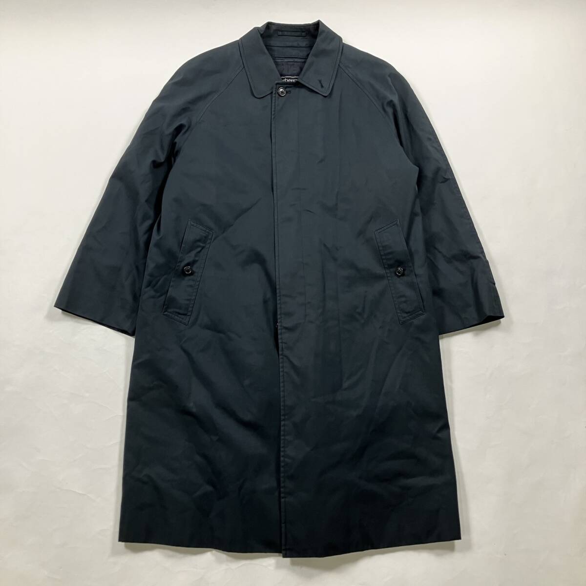 ★ Burberrys バーバリーズ ステンカラーコート ロングコート バルマカーンコート アウター 紳士服 日本製 ネイビー 170 メンズ 1.14kg拍卖