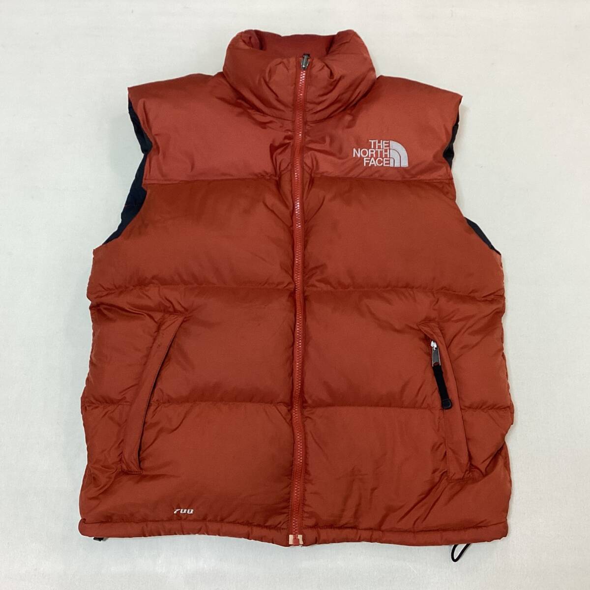 ■ THE NORTH FACE ザ・ノースフェイス ダウンベスト オレンジ系 サイズM メンズ 700フィルパワー ヌプシ アウトドア拍卖