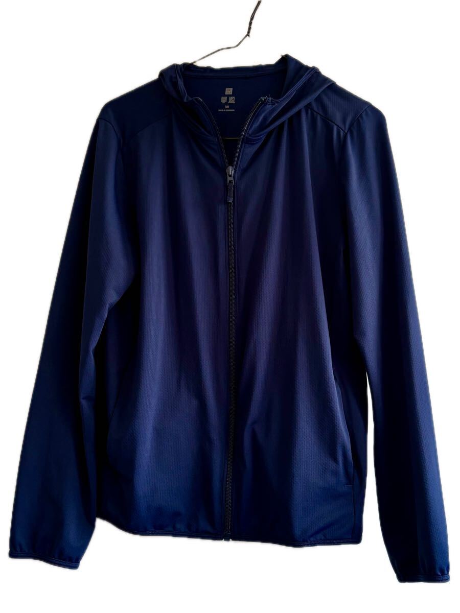 ■ユニクロ■エアリズム UVカットメッシュパーカー長袖■キッズ/ジュニア160サイズ■紺色/ネイビー■UNIQLO上着 羽織り ジャンバー拍卖