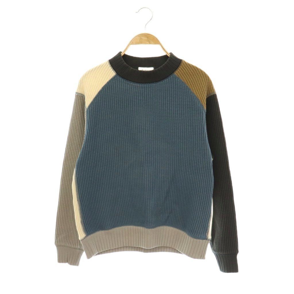 未使用品 ジャックマン Jackman × BEAMS BOY ワッフル ミドルネック クレイジースウェット 長袖 XS スモークブルー /HS ■OS レディース拍卖