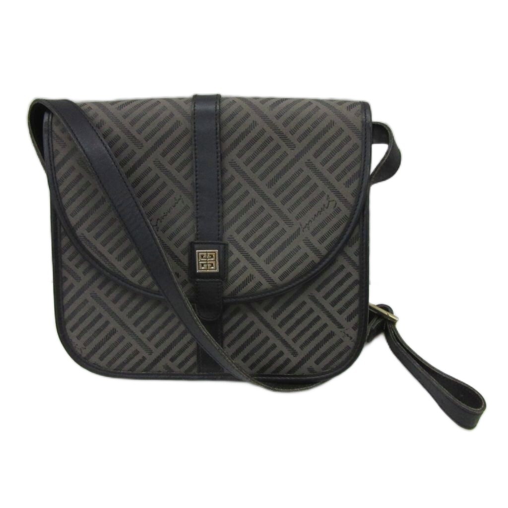 ジバンシィ GIVENCHY ショルダーバッグ 斜めがけ メッセンジャーバッグ キャンバス レザー 黒 ブラック 4Gロゴ 総柄 ■GY18 レディース拍卖