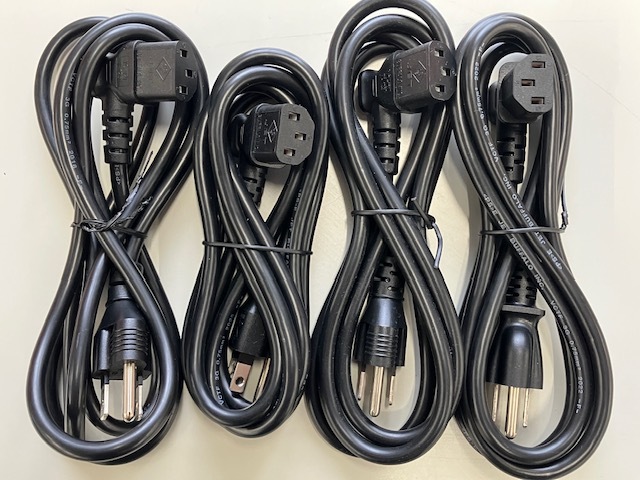 ★4本セット★ L型 電源ケーブル AC電源ケーブル パソコン用 液晶モニター用 ACケーブル 3P-3P 電源コード ACコード拍卖