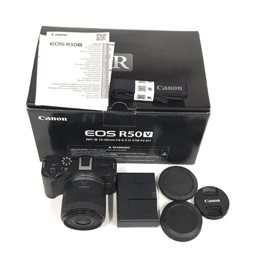 Canon EOS R50V RF-S 14-30mm F4-6.3 IS STM PZ ミラーレス一眼カメラ レンズ 動作確認済み 箱付き拍卖