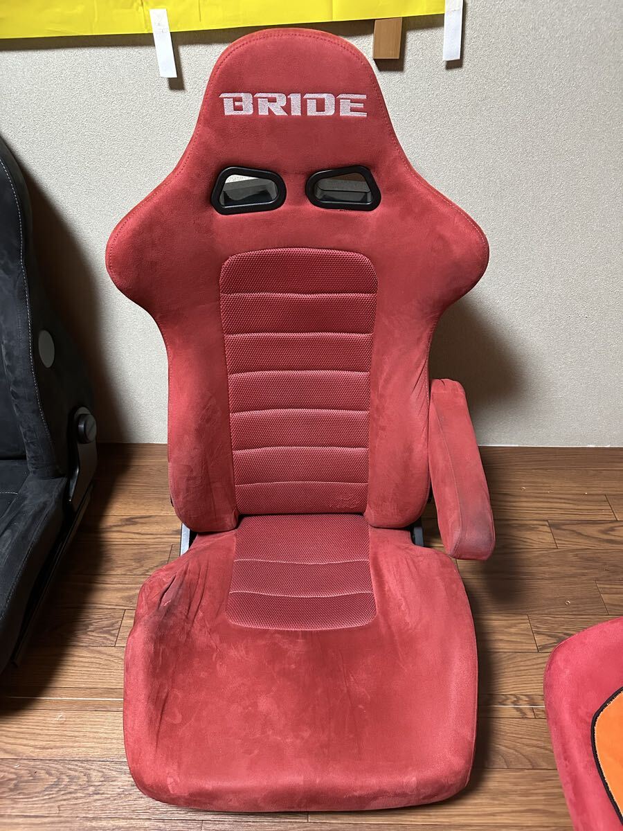 BRIDE EURO2 CRUZ ブリッド ユーロ2 クルーズ 運転席 右 肘置き付き 張り替えベース 赤 レッド ユーロスター セミバケ ハイエース 200系拍卖