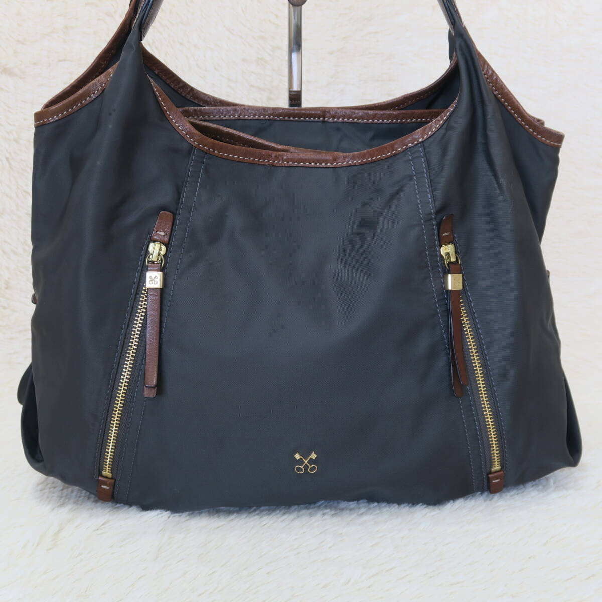【美品】SAZABY サザビー ハンドバッグ 美品 カーキ A-41拍卖