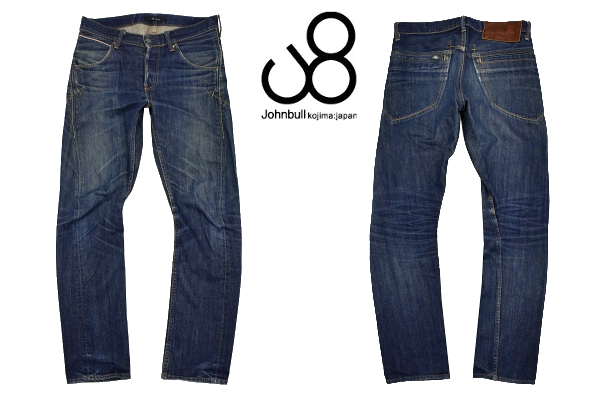K-5337★Johnbull ジョンブル 11-0011★岡山 倉敷 児島 日本製 ヴィンテージ加工 濃紺デニム 赤耳 セルビッチ 立体裁断3D ジーンズ M拍卖