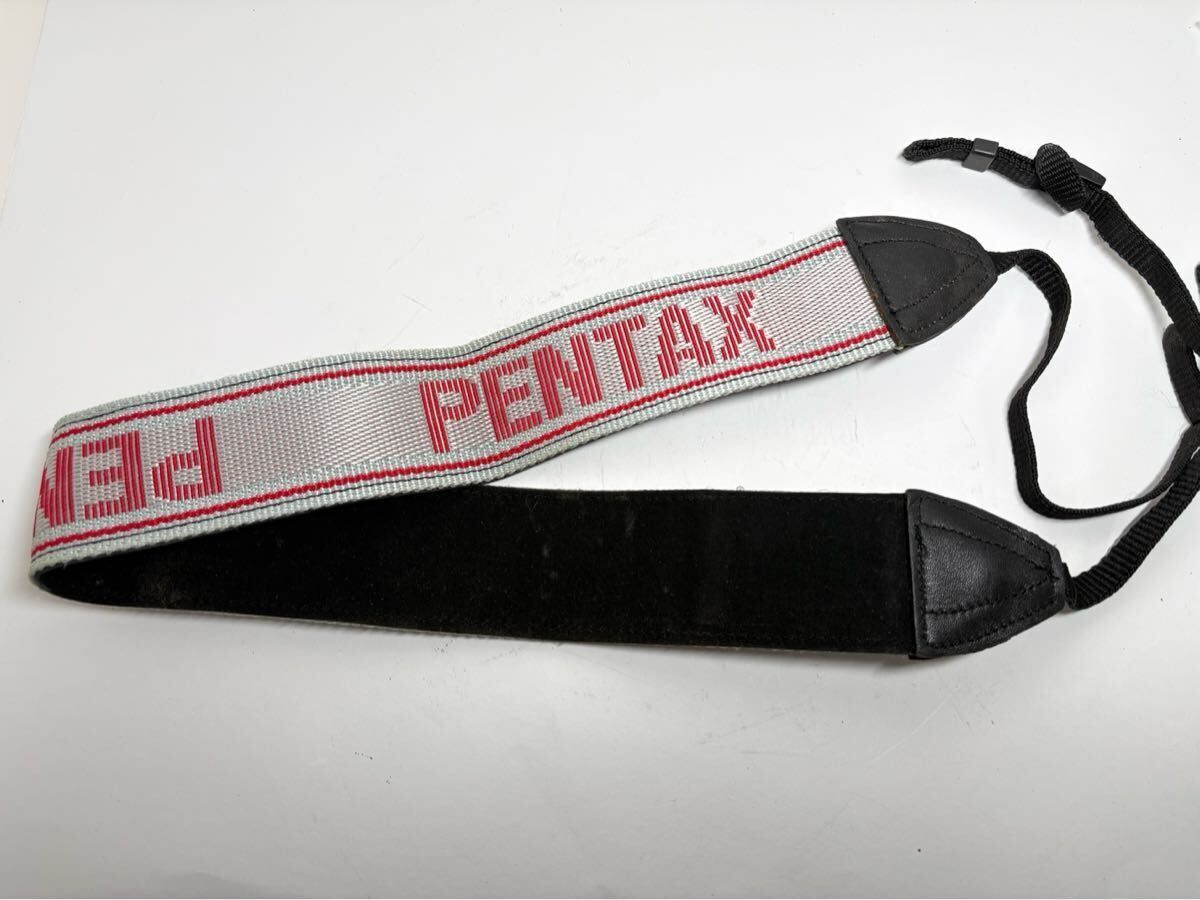 ★実用品★ペンタックス PENTAX ワイドストラップ 6x7 67II 645 赤x白 刺繍 ストラップ#1611拍卖