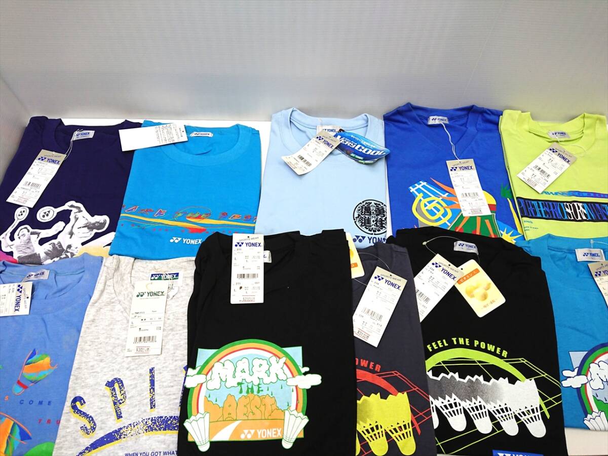 N-3478【5-30】● スポーツ店在庫品 YONEX ヨネックス 半袖Tシャツ サイズ O×1 L×10 ビンテージ 9/12 拍卖