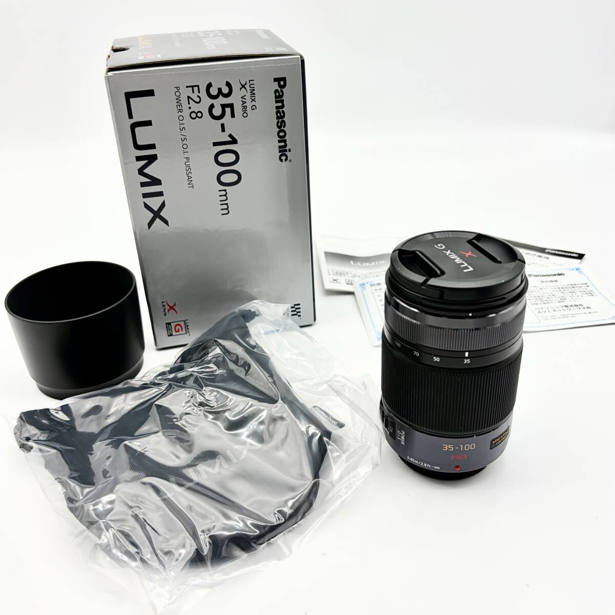 ★【未使用保管/極上品】Panasonic LUMIX G X VARIO 35-100mm F2.8 POWER O.I.S. H-HS35100 元箱 付属品あり 【C5346】拍卖
