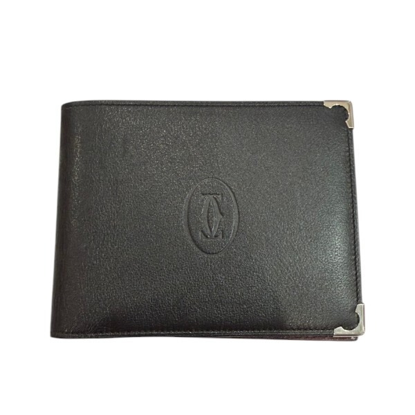 CARTIER カルティエ マストライン 二つ折り財布 ブラック【送料無料】【質屋かんてい局横浜港南店】中古品 used AB拍卖