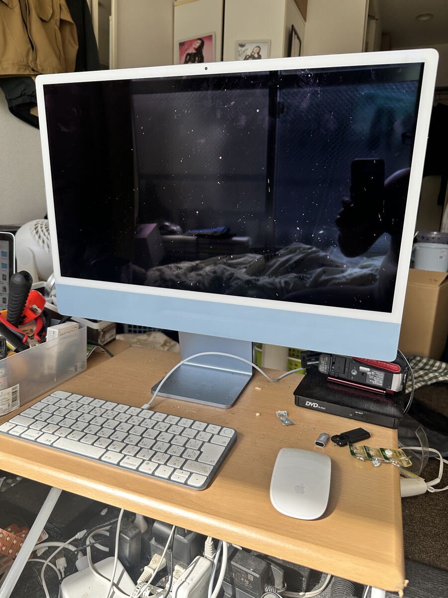 Apple iMac 24インチ ブルー キーボード マウス セット拍卖