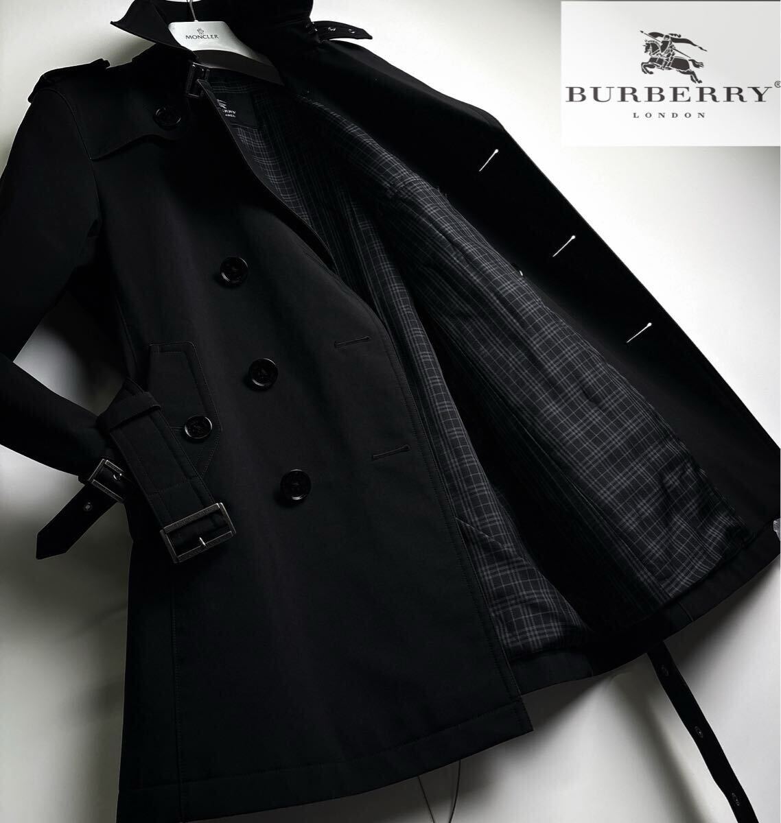 極上格好良い!!!!◆BURBERRY BLACK LABEL トレンチコート バーバリー コート スタイリッシュ抜群!! 梅雨入り大活躍!! メンズ M f07265拍卖