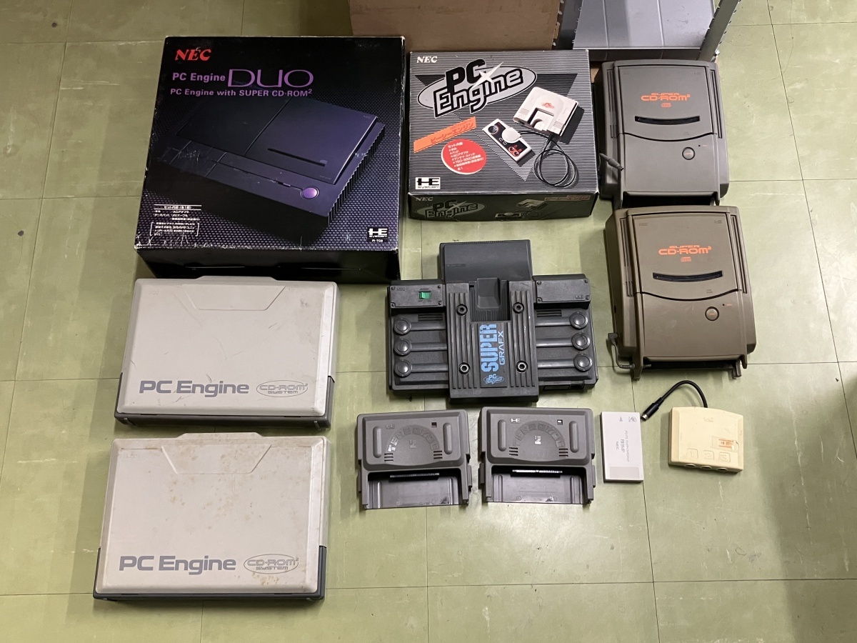 ジャンク本体・周辺機器まとめ売/すべて動作不良or未確認/PCエンジン スーパーグラフィックスなど本体7台、天の声2など周辺機器4個拍卖