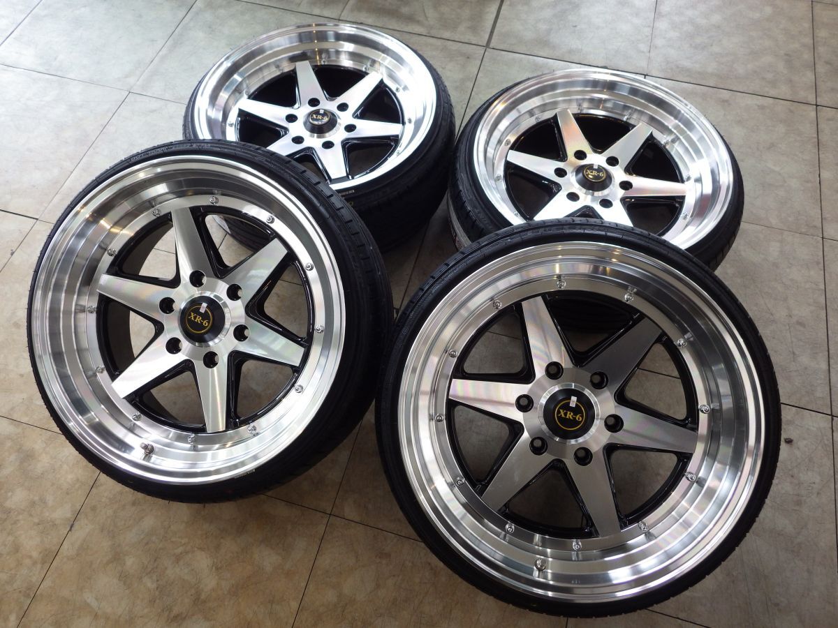 M 送料無料 極太 深リム 引っ張り ファブレス ヴァローネ XR-6 19 6H139.7 9J+25 205/35R19 200系 ハイエース レジアス オーバーフェンダー拍卖