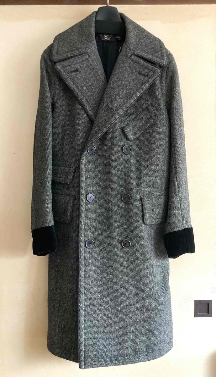 RRL ヘリンボーン ウールコート XS / gray グレー ラルフローレン拍卖