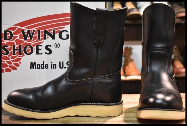 【6E 箱付 良品 羽タグ 00年】レッドウィング 8169 ペコス 黒 ブラッククローム クッションソール ブーツ redwing pecos HOPESMORE拍卖