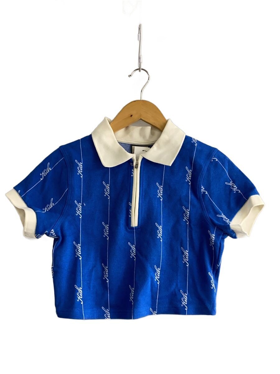 KITH◆LogoKnit Polo/ポロシャツ/S/コットン/BLU/25-081-061-0000-2-0拍卖