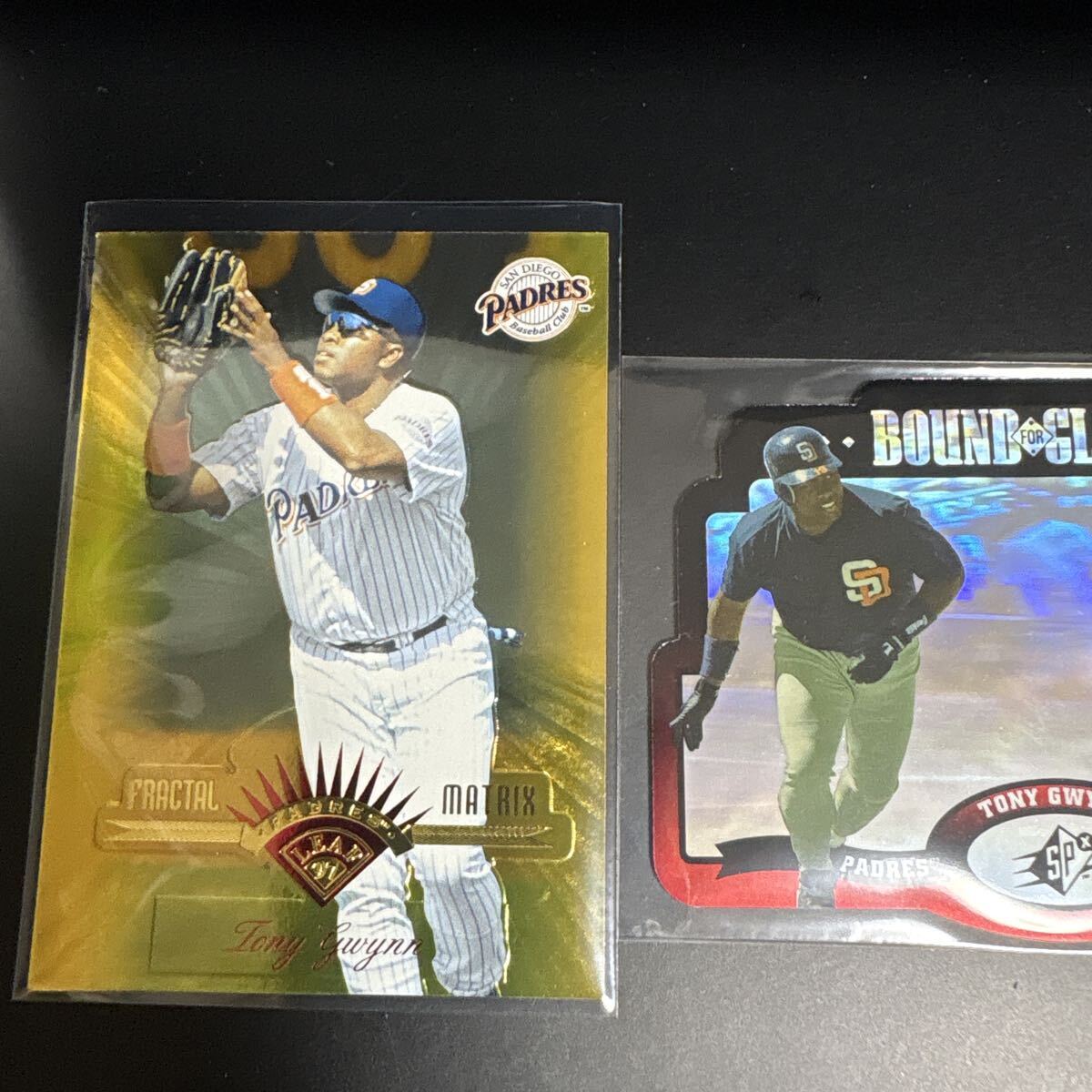 Tony Gwynn 97 Leaf Fractal Matrix Gold + Upper Deck SPx BOUND FOR GLORY insert 2枚セット拍卖