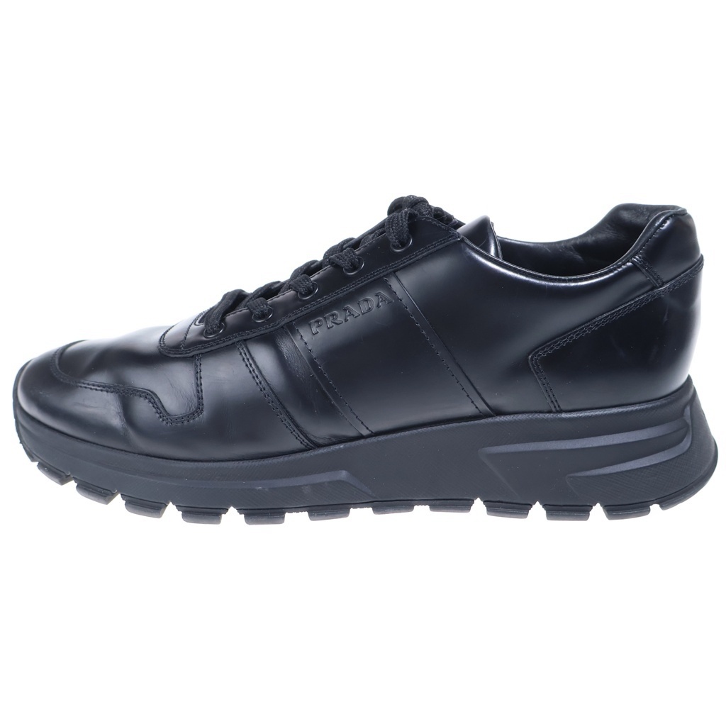 PRADA プラダ レザー ローカットスニーカー ブラック #7拍卖