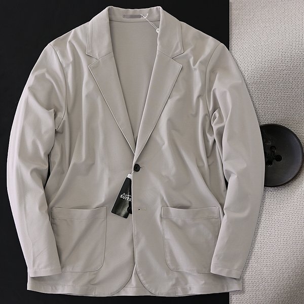 新品 Pajama SUITS リラックス 冷感ジャージー ジャケット BL(幅広L) ベージュ 【J41656】 AB6 春夏 ストレッチ ウォッシャブル サマー拍卖