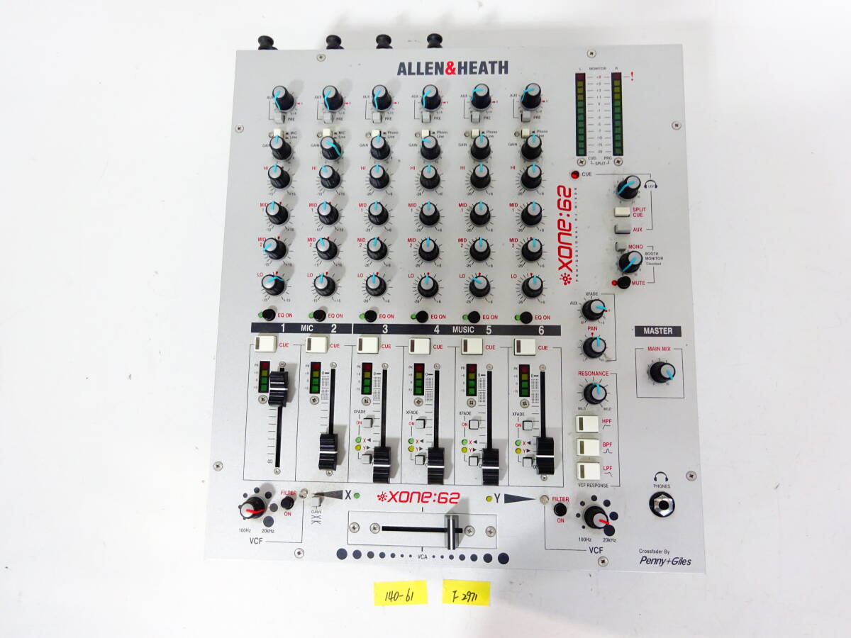 ALLEN&HEATH Xone:62 DJミキサー アレンアンドヒース 通電確認済み 動作未確認 140-61-F2971拍卖