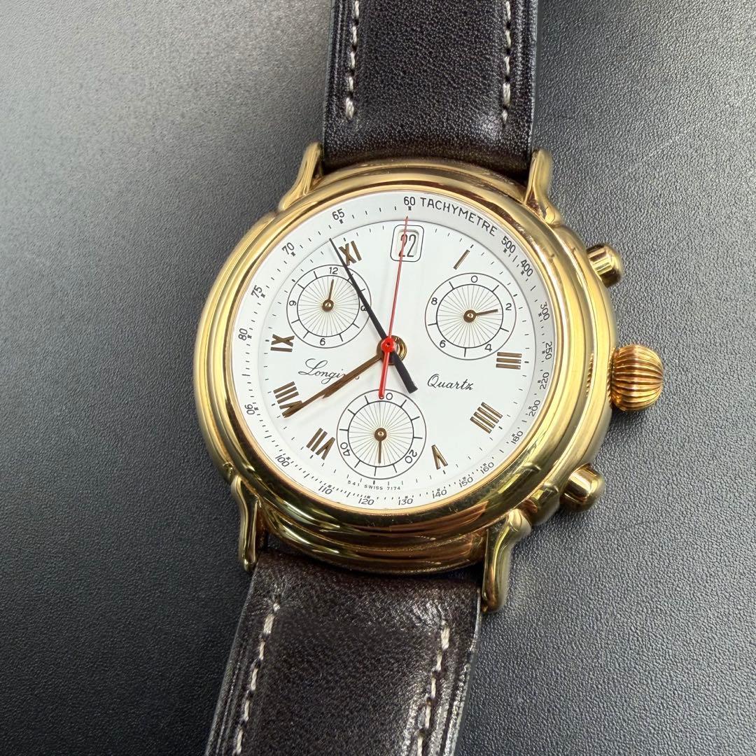 LONGINES / グランドクラシック 7174 グランドクラシック クロノグラフ ホワイトローマン デイト クォーツ拍卖