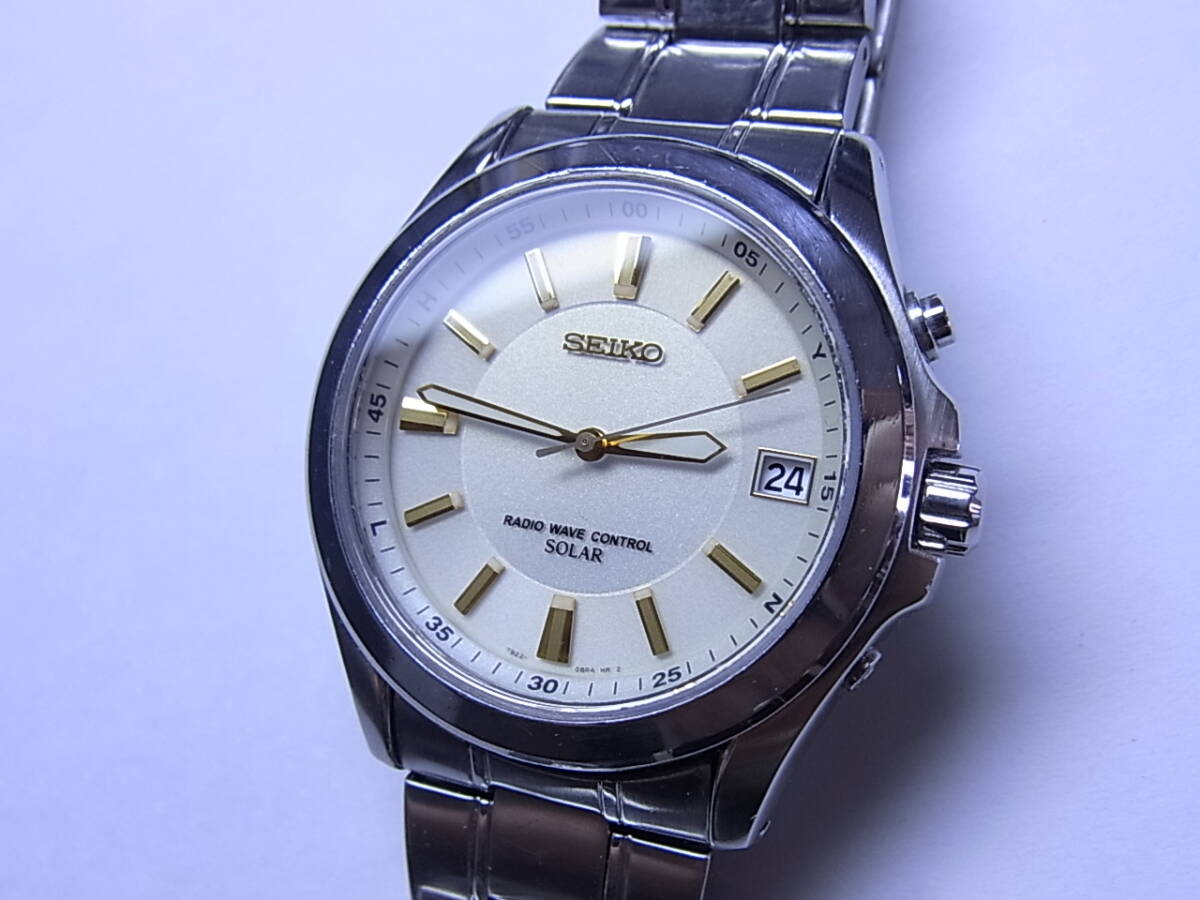 100円~良品 SEIKOセイコー 電波ソーラー メンズ クォーツウォッチ 腕時計拍卖