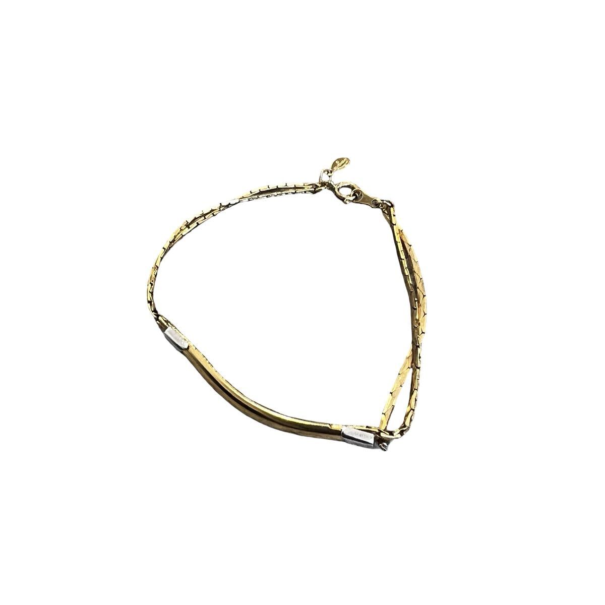 Givenchy Bicolor Combo 4G Logo Plate Chain Bracelet Gold Silver ジバンシー シルバー アクセサリー ブレスレット ゴールドカラー拍卖