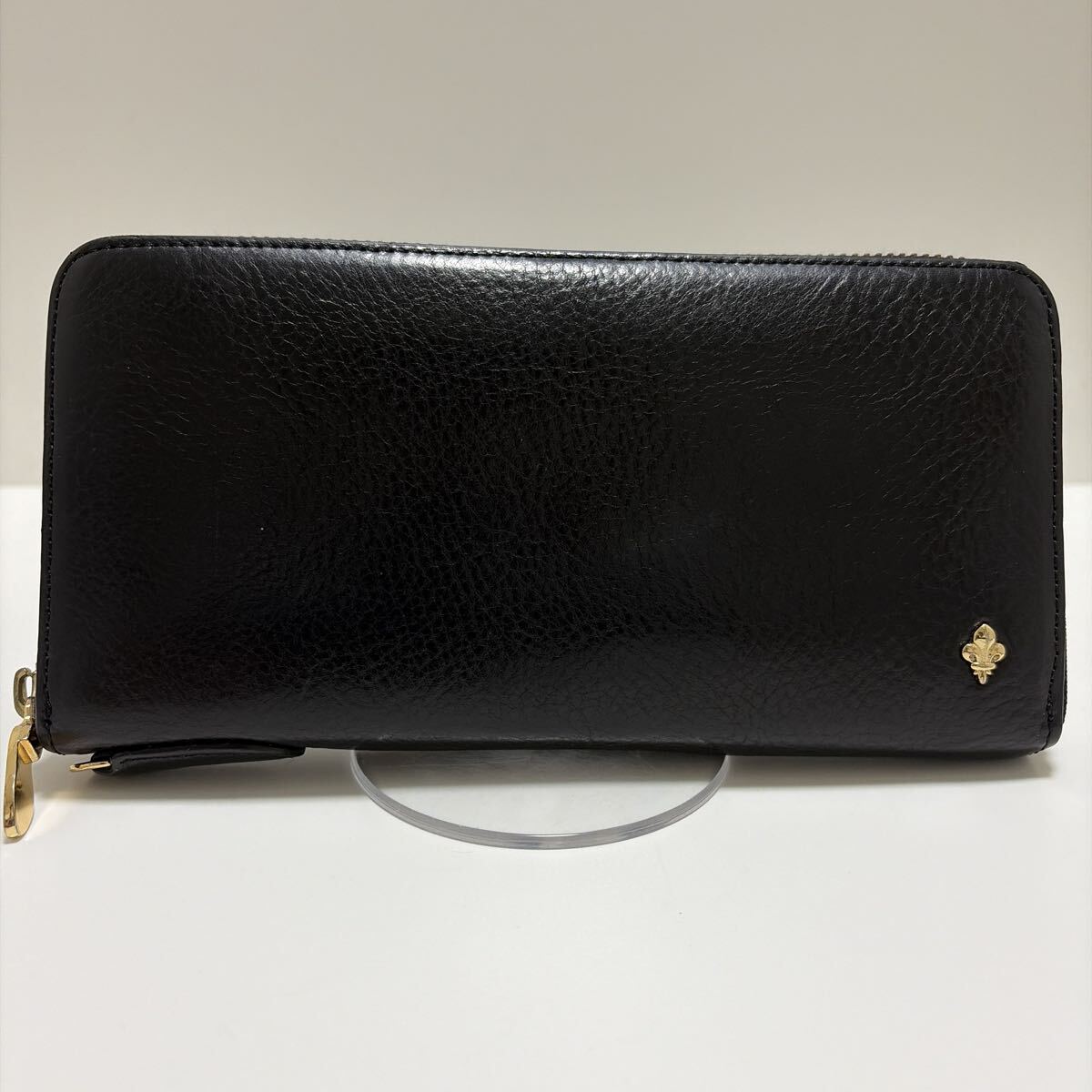 ☆良品☆◆PATRICK COX パトリックコックス ラウンドジップ 長財布 黒◆ 上質 イタリアンレザー 大容量 ロゴ金具【送料無料】0507拍卖