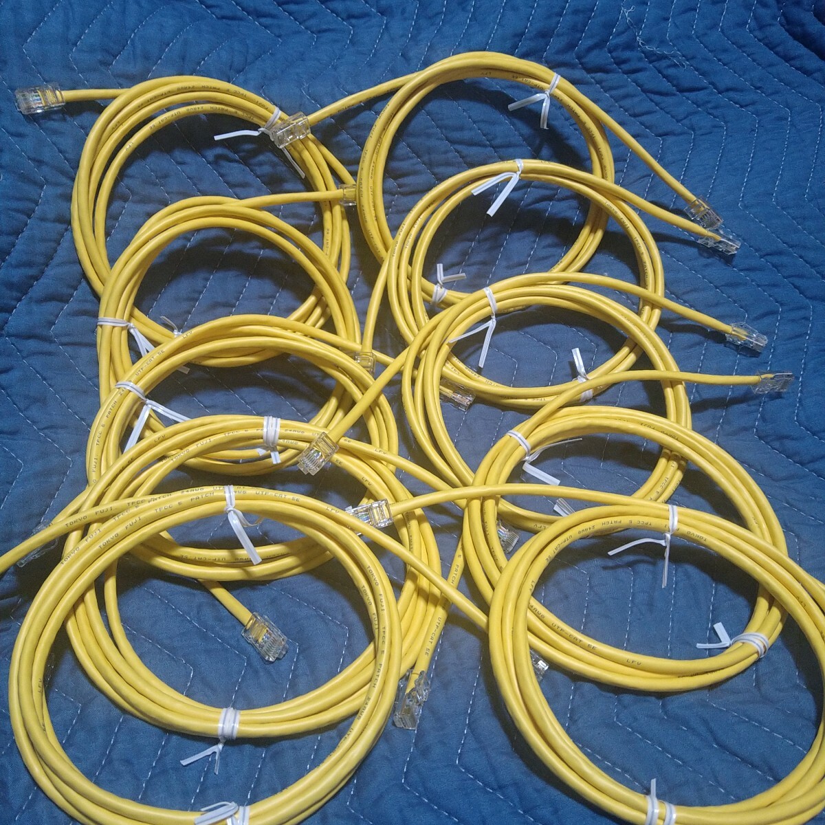富士電線 撚り線タイプ LANケーブル CAT5E 2mx10本 TPCC5 PATCH (イエロー) 黄色拍卖