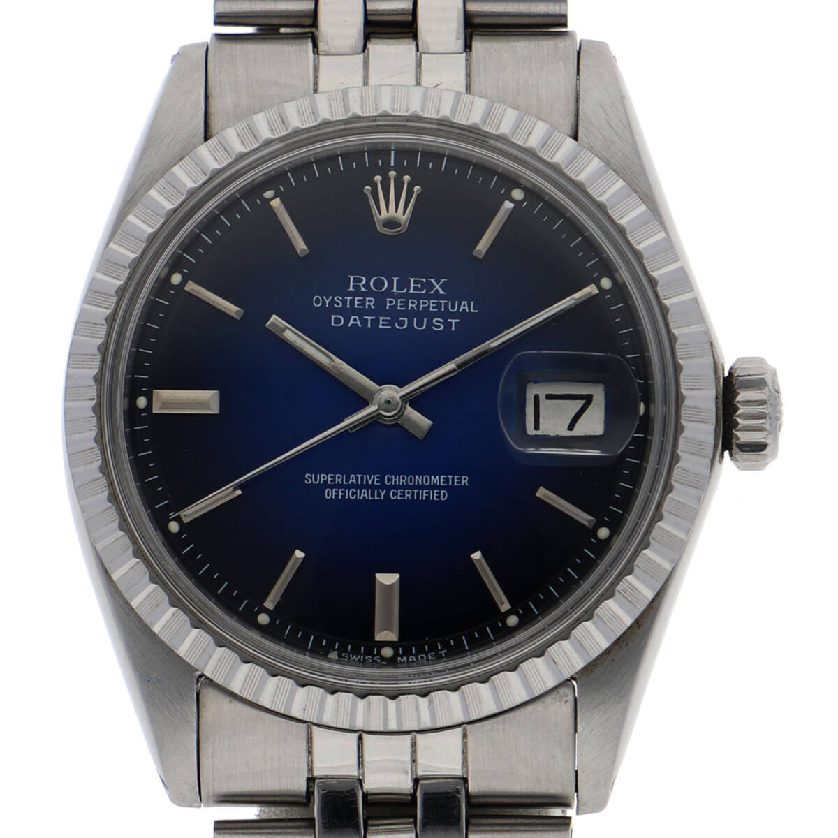 ROLEX ロレックス 1603 デイトジャスト リダン ブルーグラデーションダイヤル SS 自動巻き メンズ【136112】拍卖