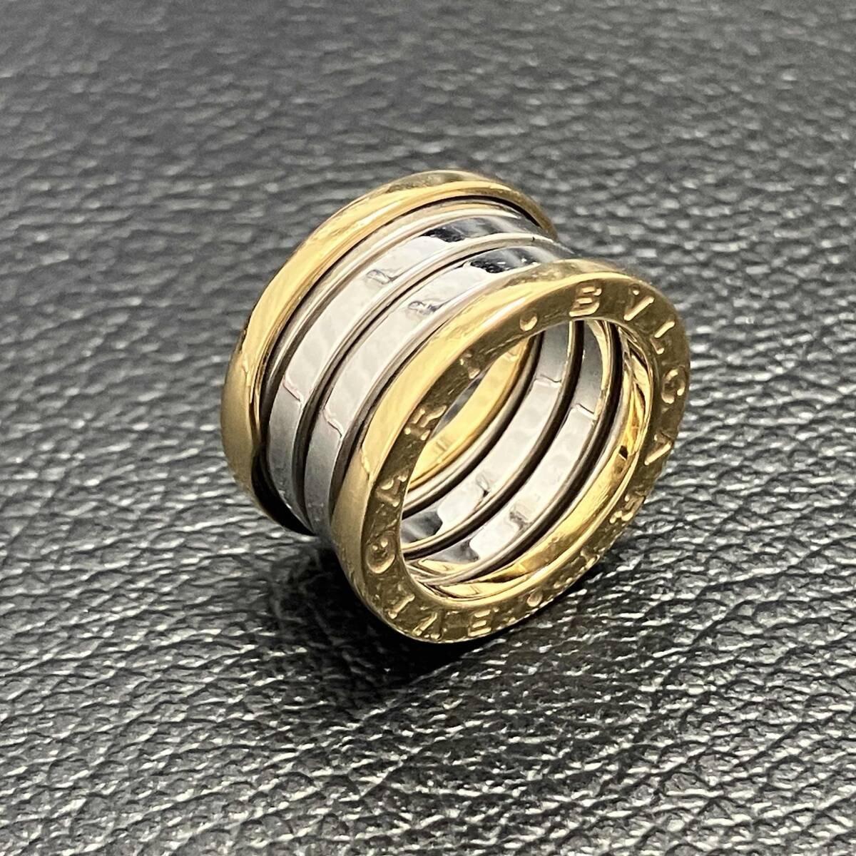 BVLGARI ブルガリ B-zero1 ビーゼロ 3バンド 750 リングサイズ48 9.6g 金 イエロー ホワイト ゴールド 指輪拍卖