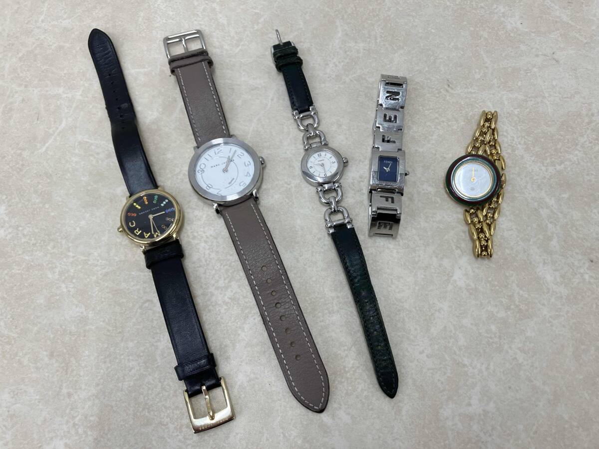 ジャンク 1円スタート レディース ブランド腕時計 5点 まとめ売り GUCCI / FENDI / COACH / MARC JACOBS クォーツ アナログ拍卖
