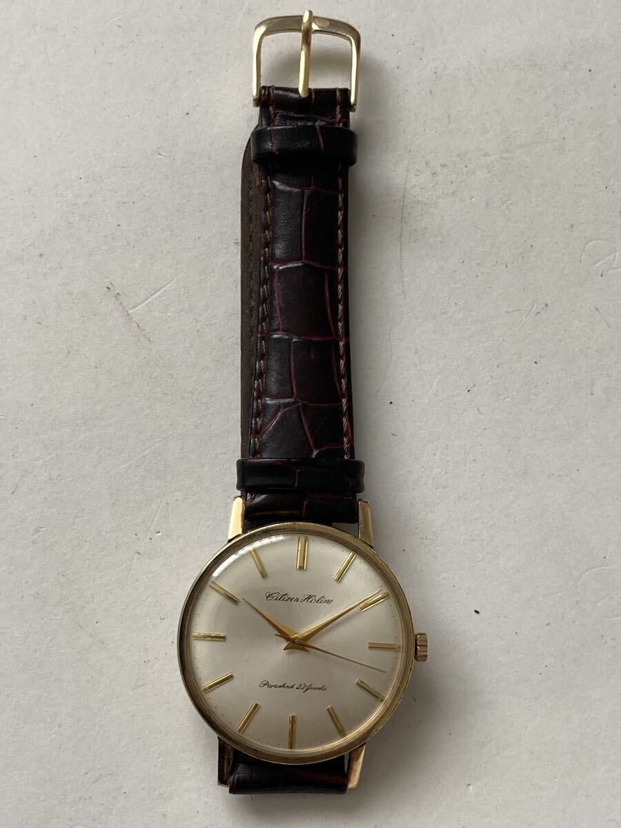 11 シチズン ハイライン 14K 金張り CITIZEN 腕時計 ビンテージ アンティーク拍卖